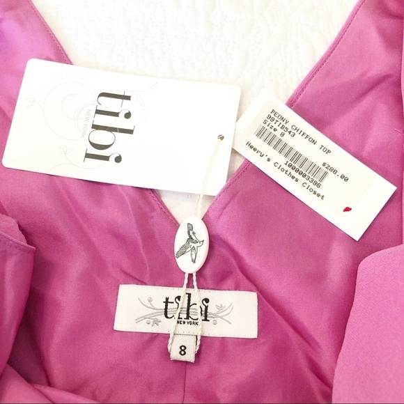 Tibi NWT Silk Chiffon Top - 8 - Picture 4 of 10